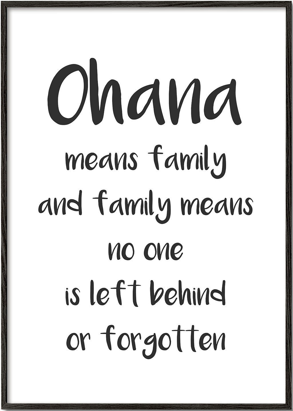 Ohana quote poster - Inspirational prints – Artesta