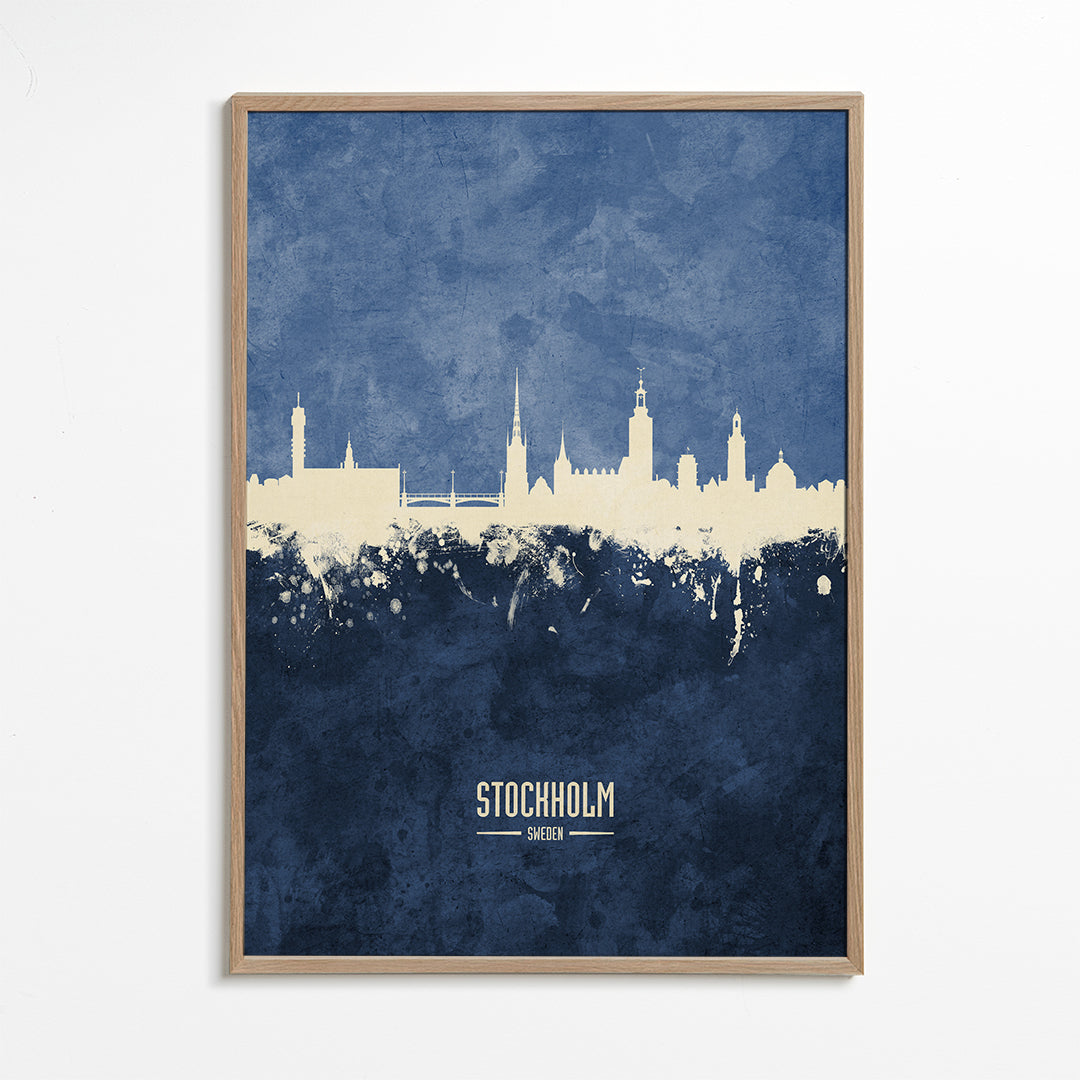 Stockholm Skyline blue