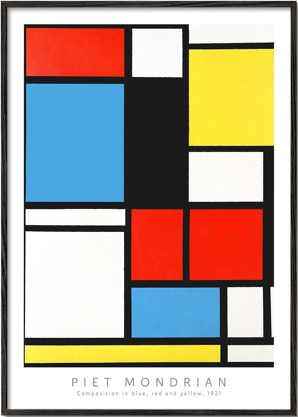 Geometric poster Mondrian with primary blocks | Wall art, framed
