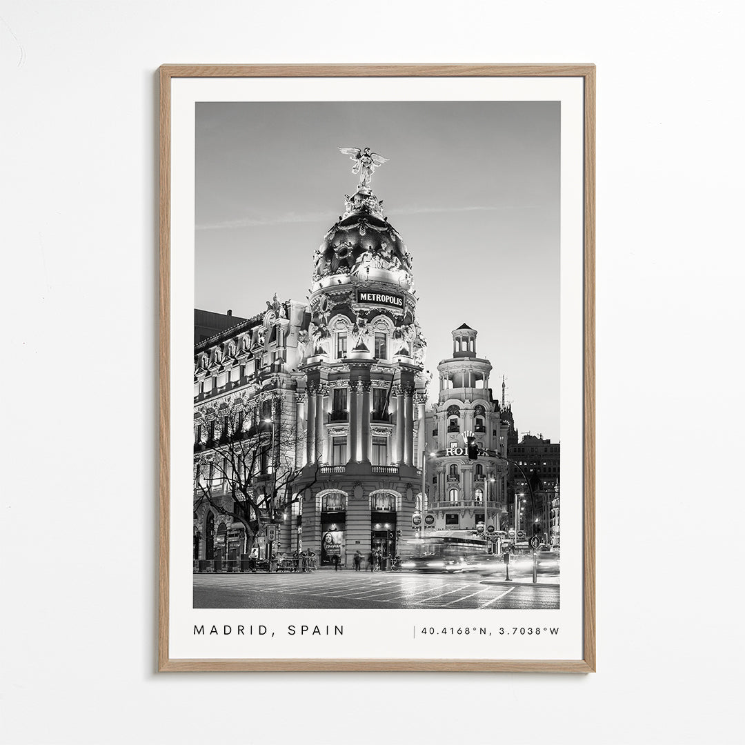 Madrid Spain coordinates poster