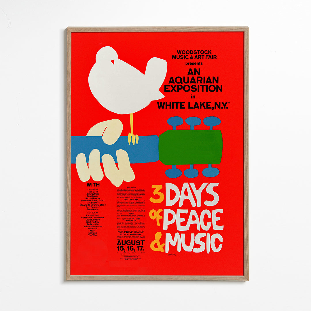 Woodstock 1969 Poster - 3 days of peace & music