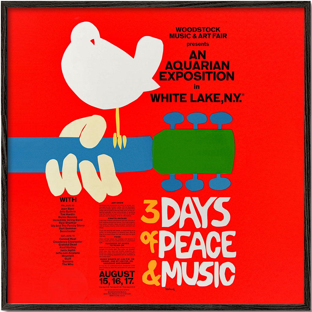 Scandinavian wall art Woodstock 1969 Poster - 3 days of peace