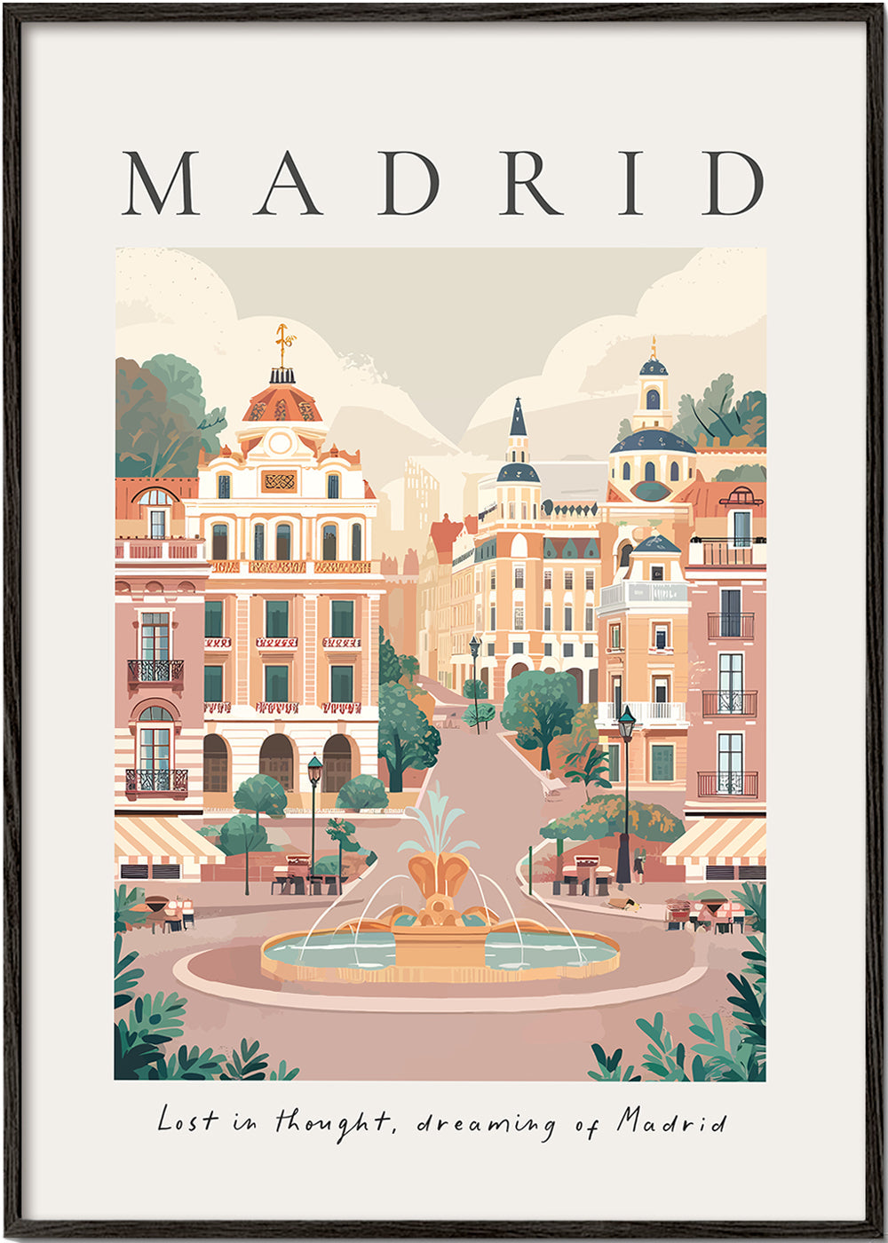 City art Madrid fountain square print | Wall art, framed prints