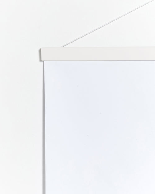 Magnetic white wooden poster hanger, 60cm