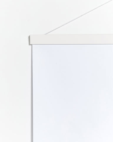 Magnetic white wooden poster hanger, 70cm