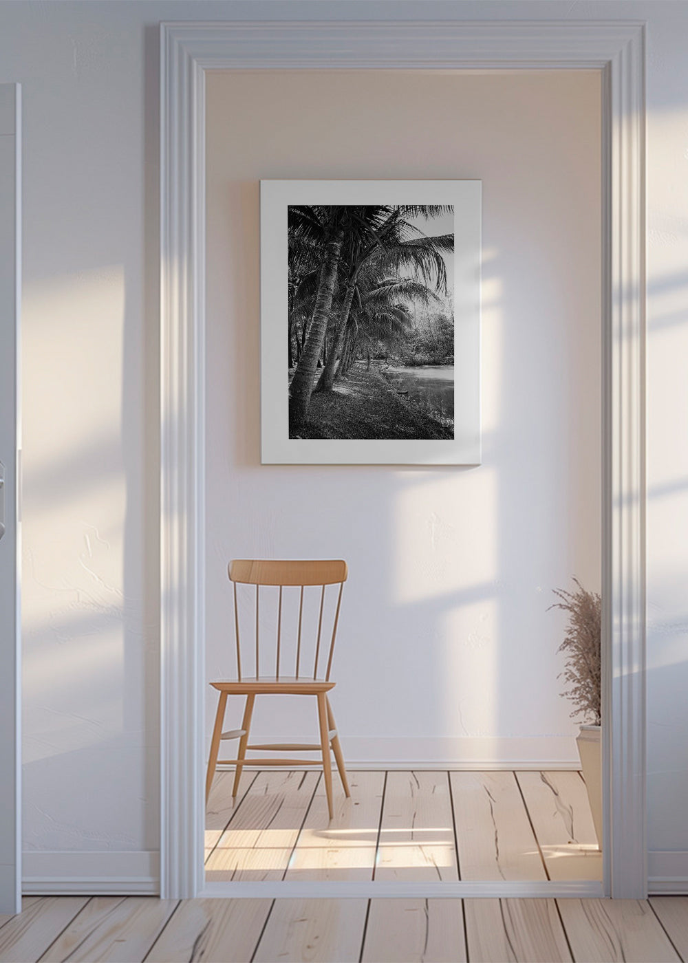Vertical palm landscape photograph