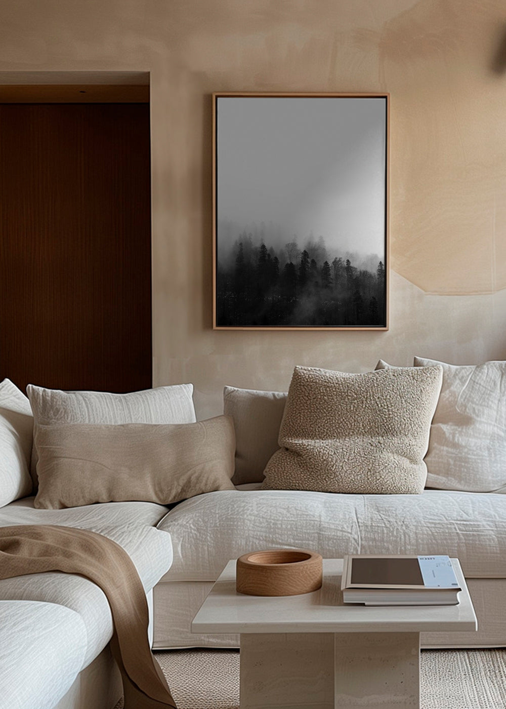 Landscape art misty forest