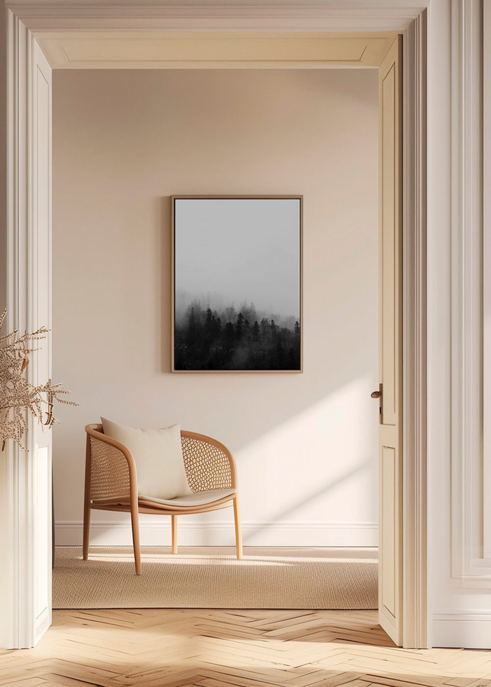 Landscape art misty forest