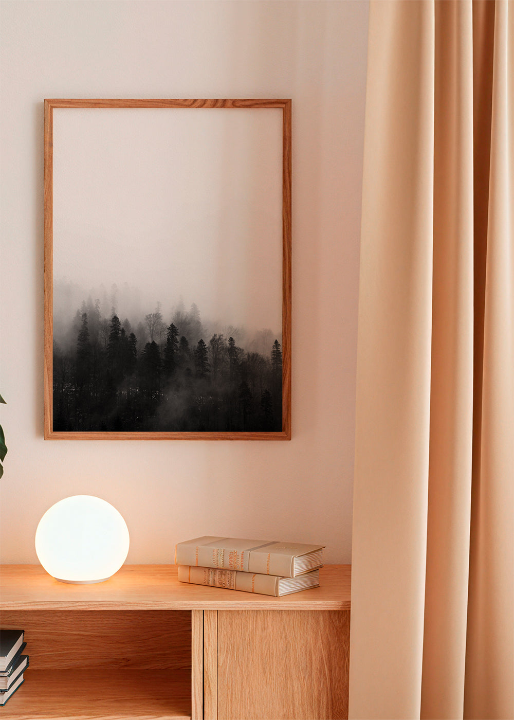 Landscape art misty forest