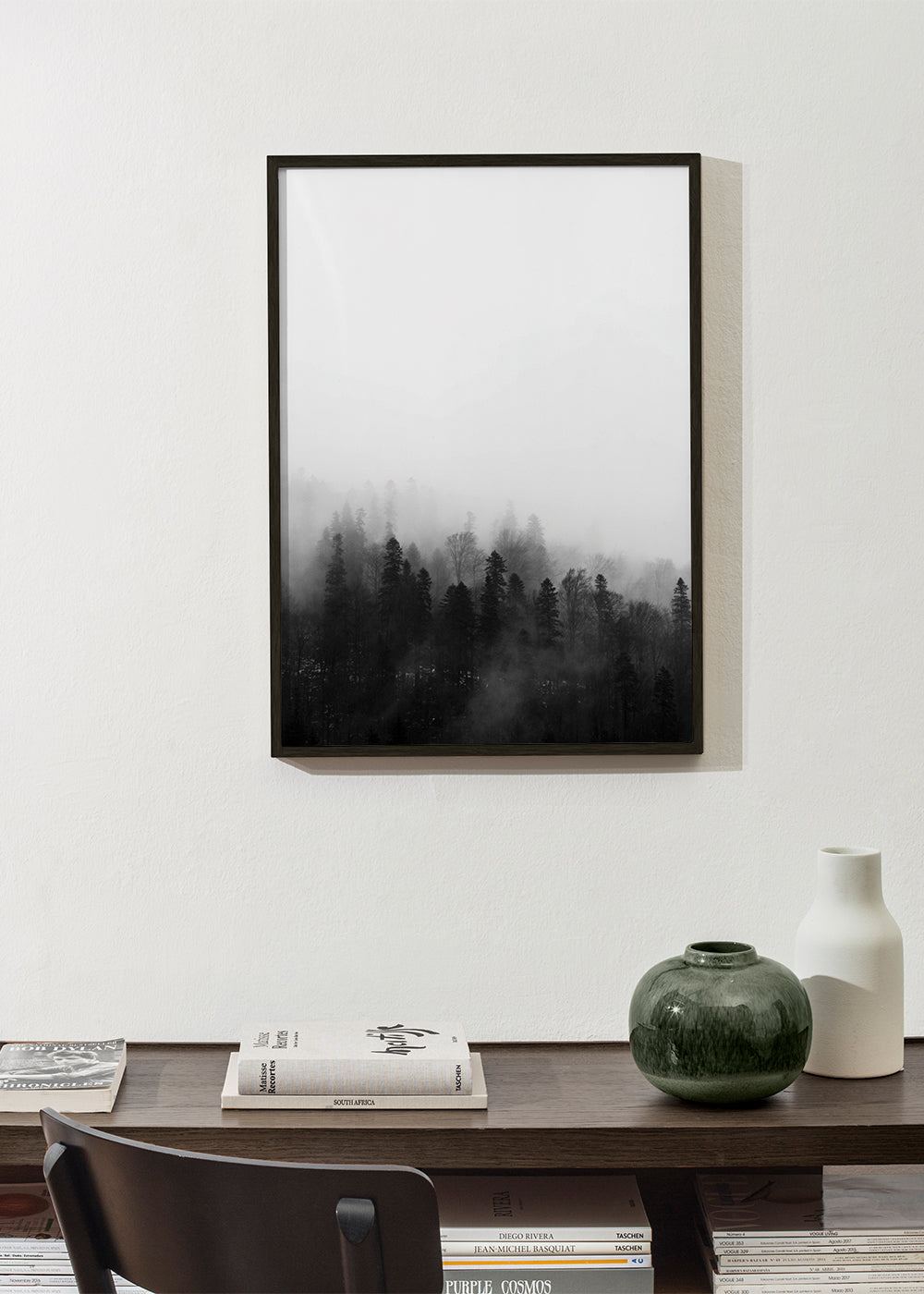 Landscape art misty forest
