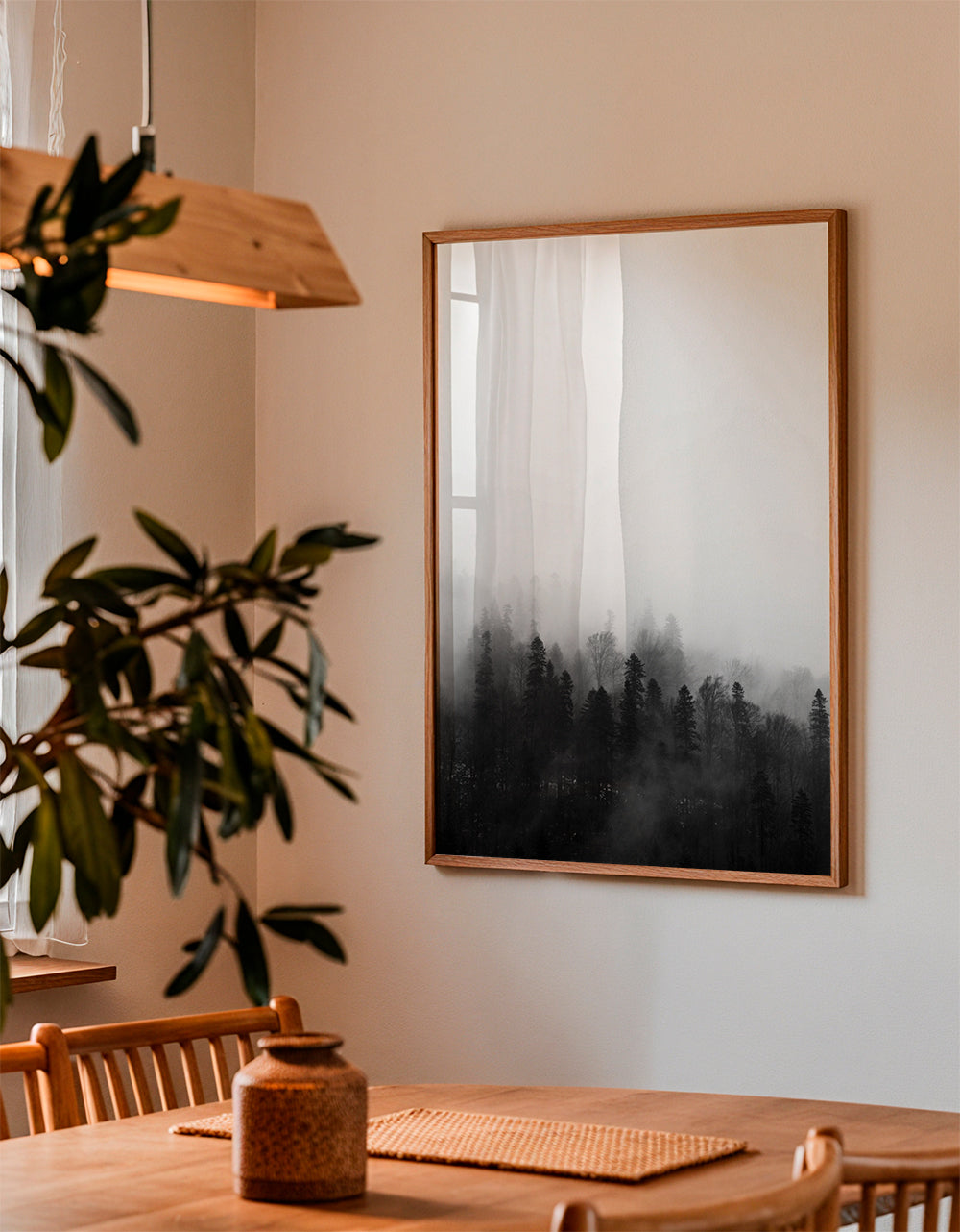 Landscape art misty forest