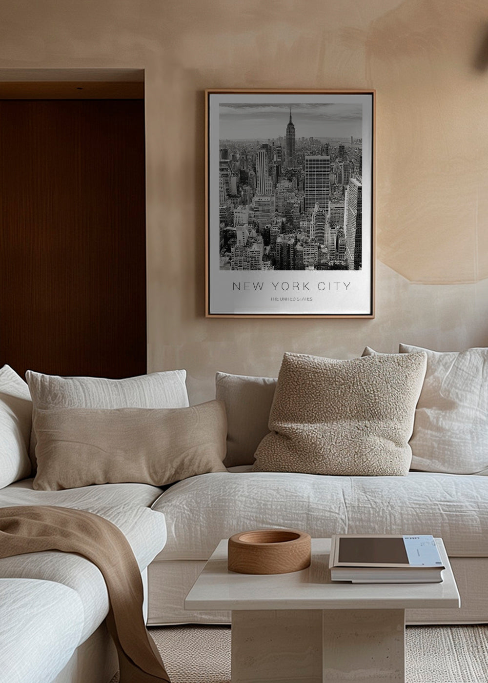 Travel poster: New York skyline in black and white