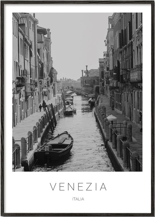Travel poster — Venice canal monochrome