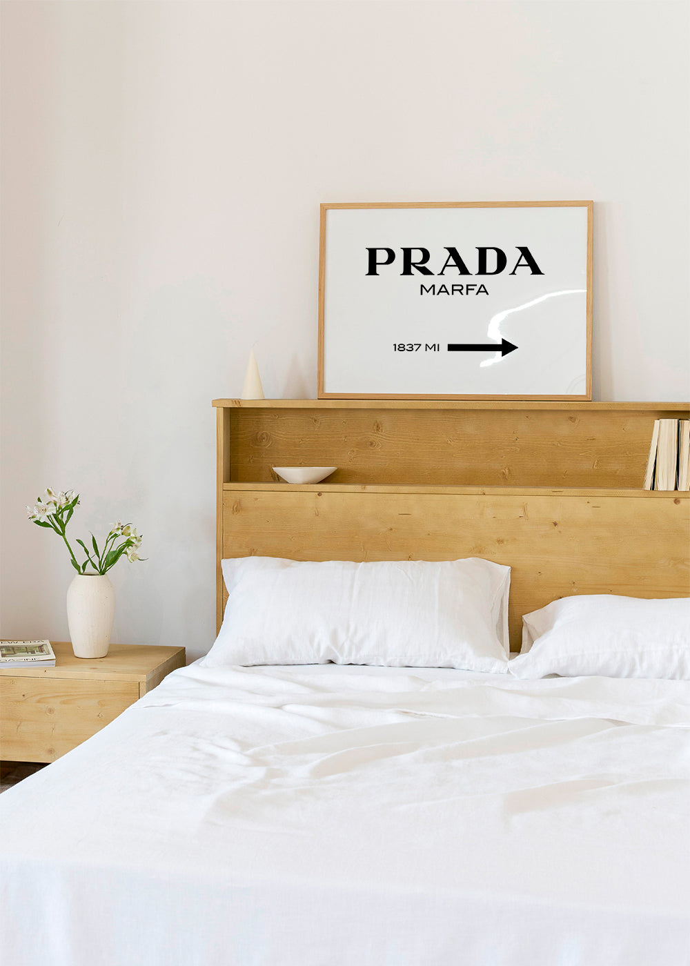 Travel poster with Prada Marfa typography | Wall art, framed