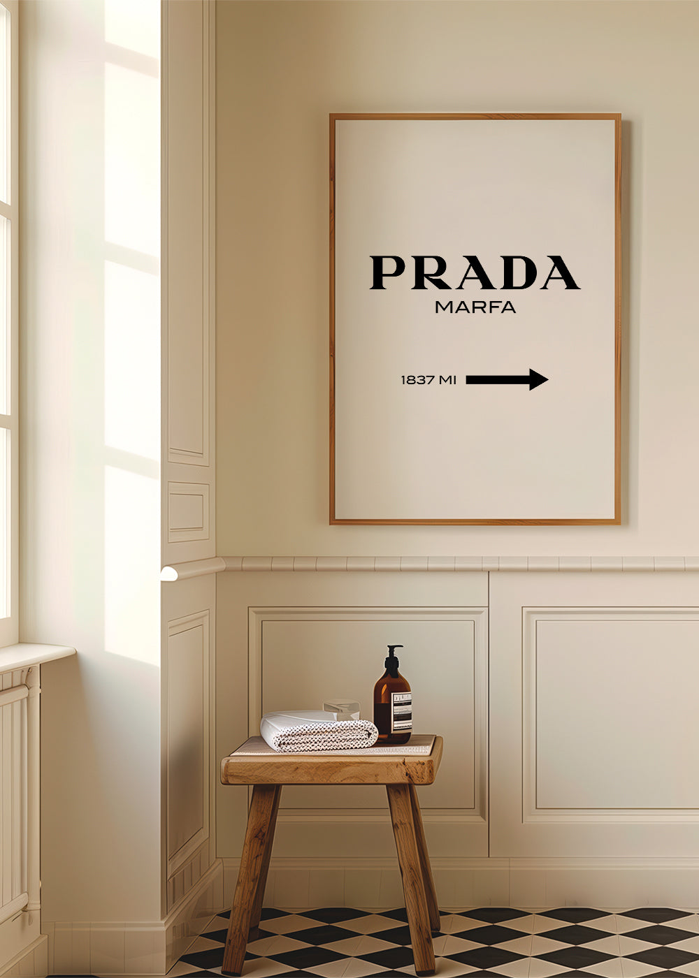 Prada Marfa II black and white poster | Wall art, framed prints
