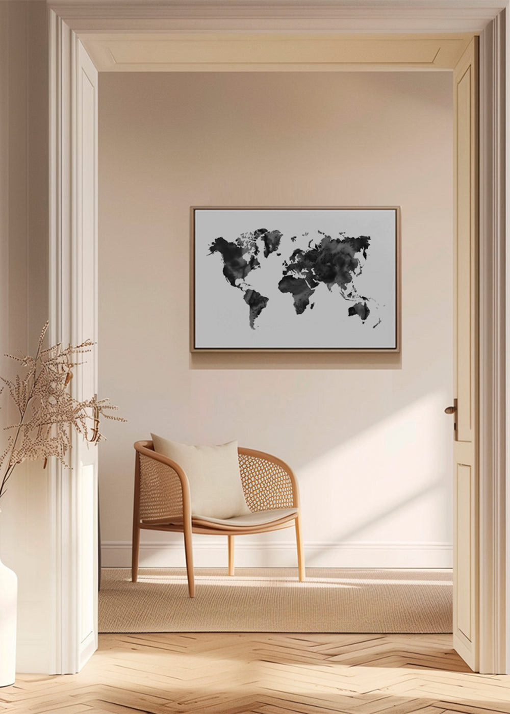 Black and white World Map