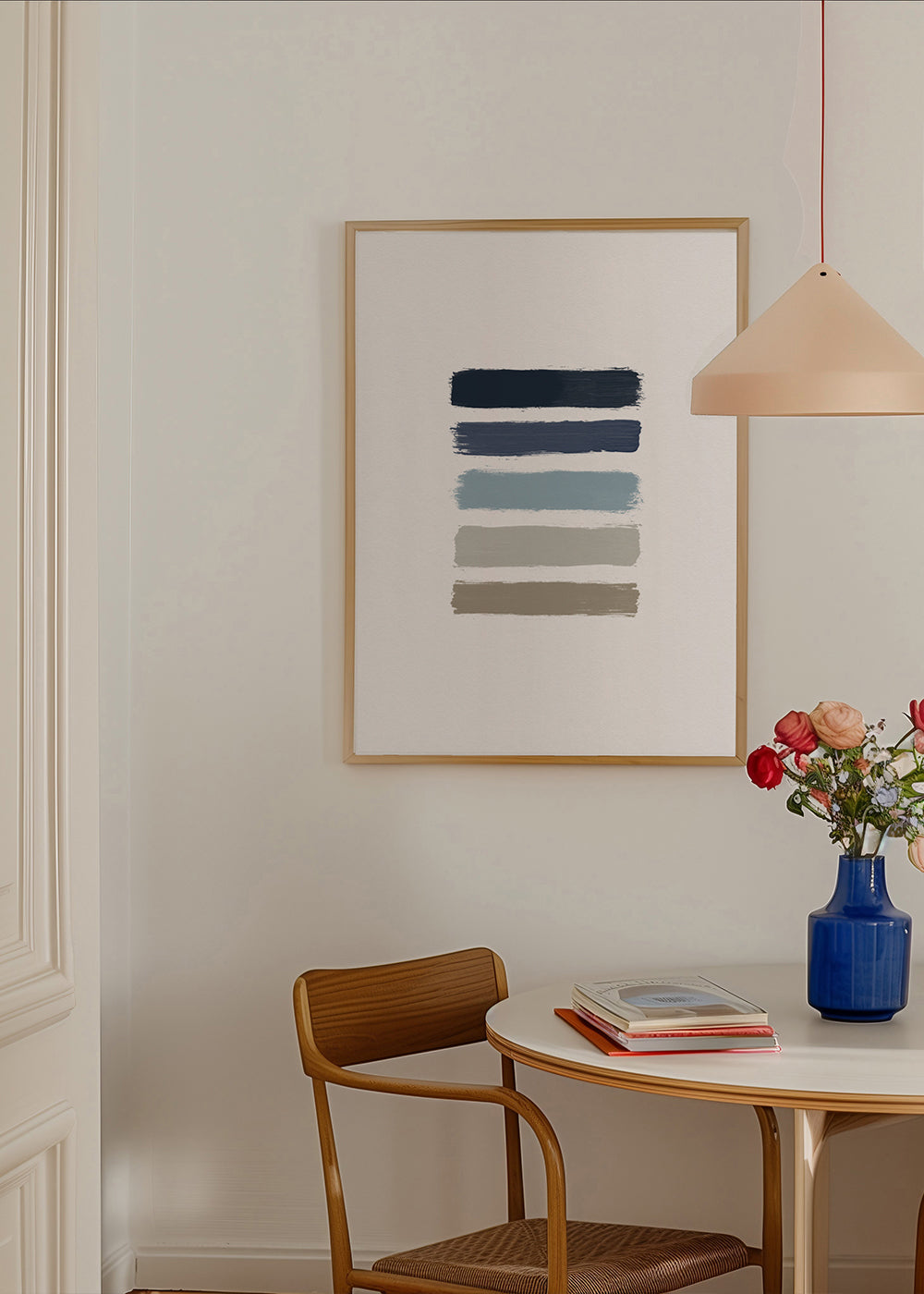 Blue & taupe stripes