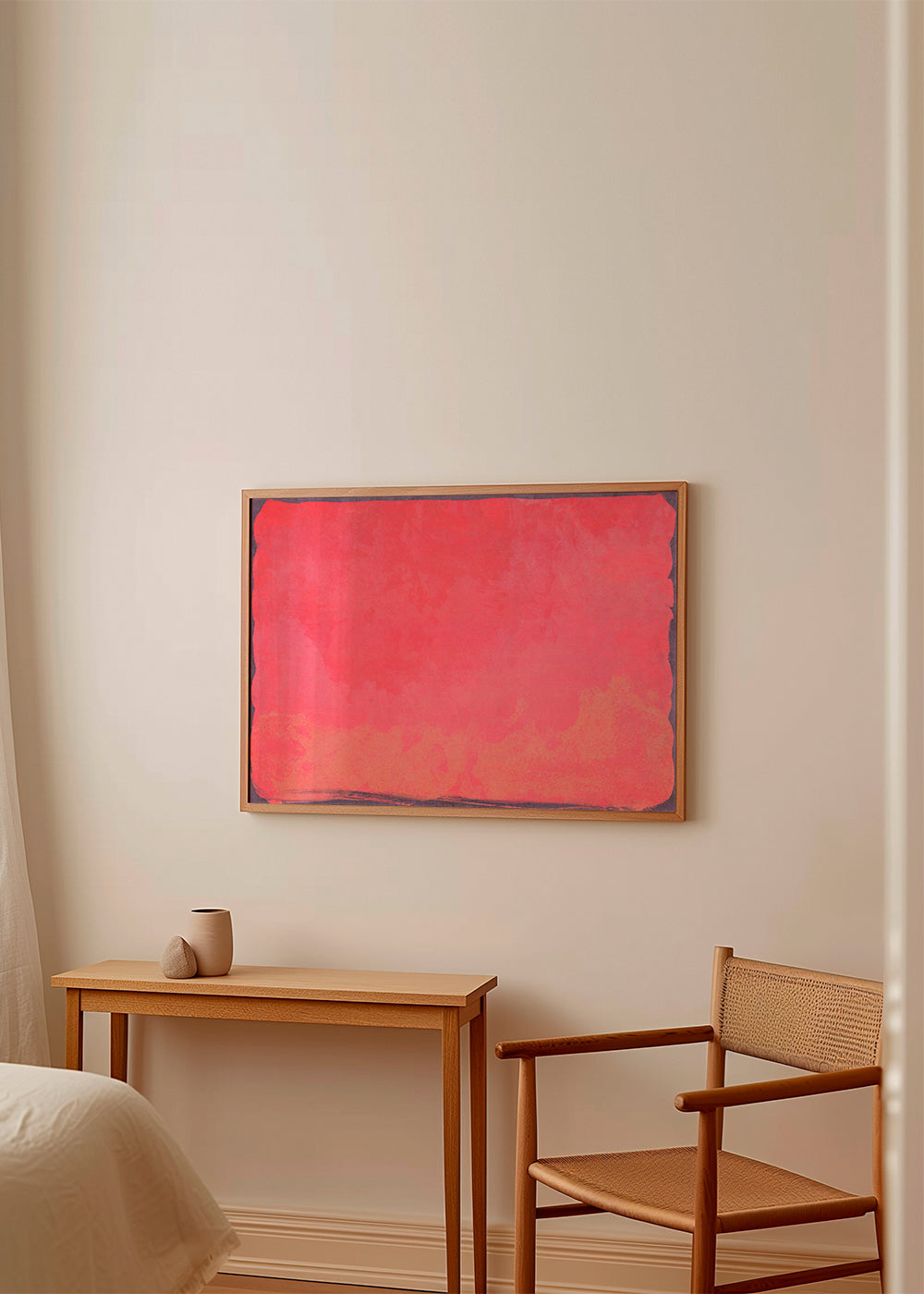 Minimal Abstract Fuschia Colorfield Painting 01