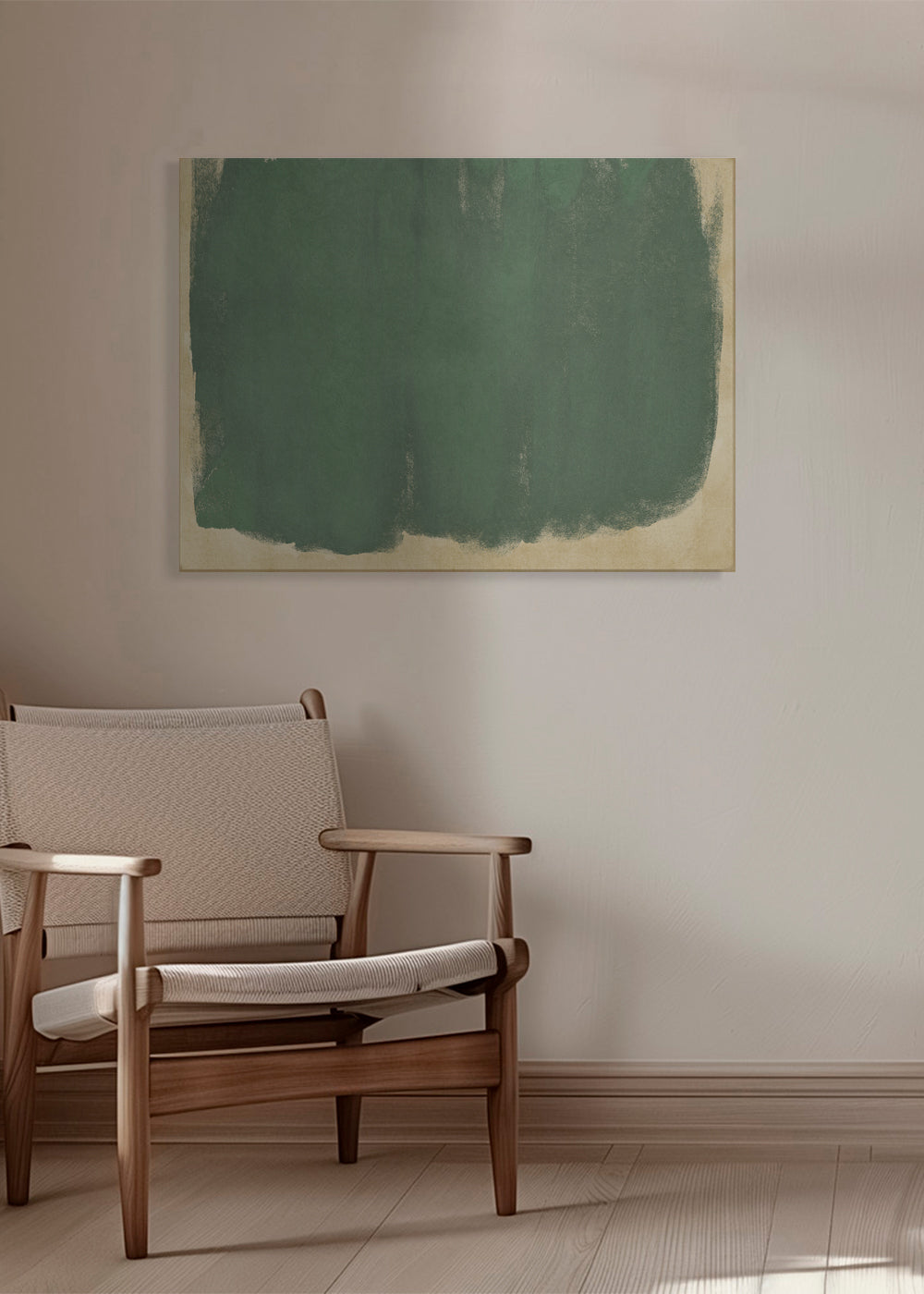 Minimal Abstract Green Colorfield Painting 01