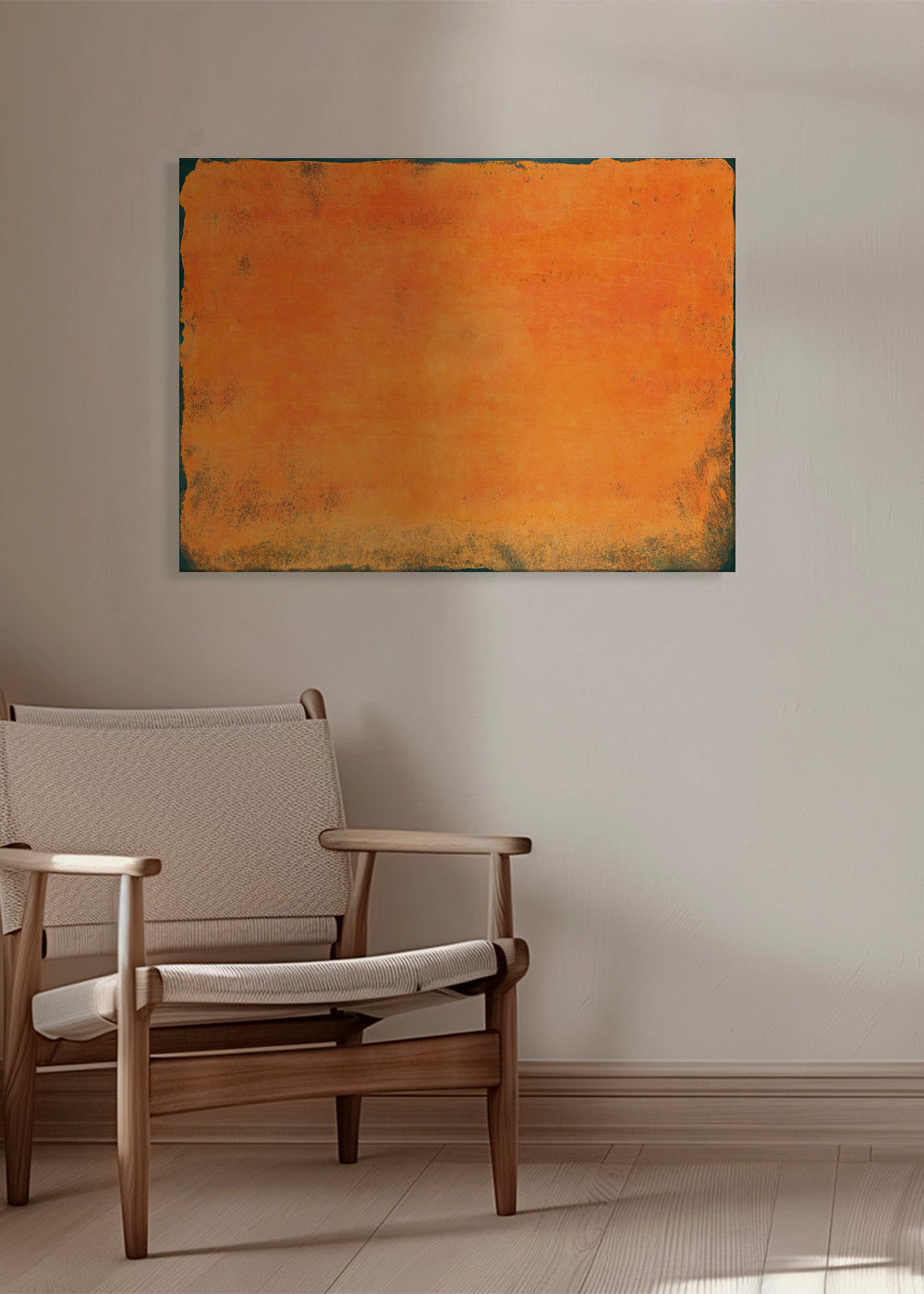 Minimal Orange Abstract Colorfield Painting 01