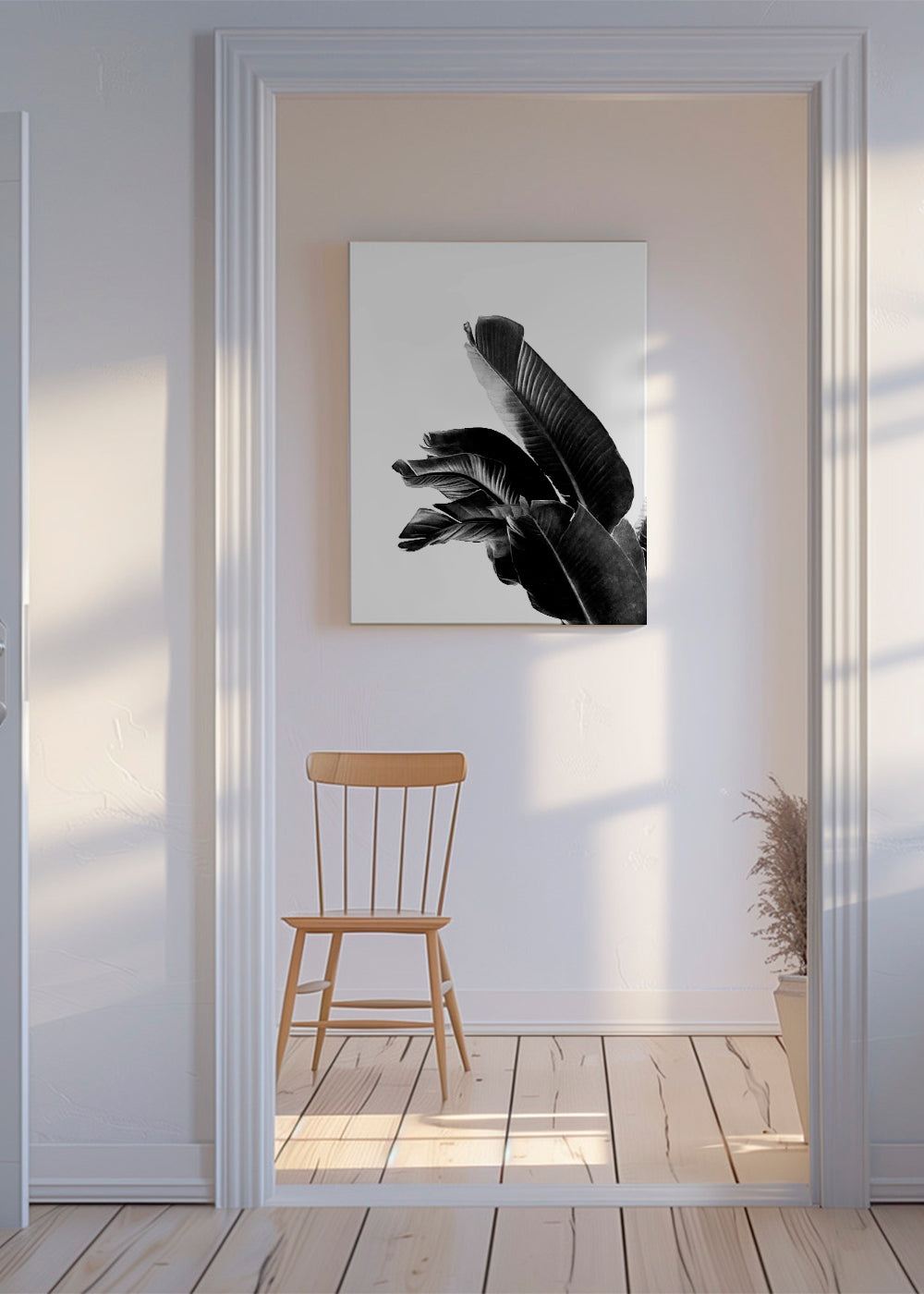 Bird of Paradise Plant Black and White 01