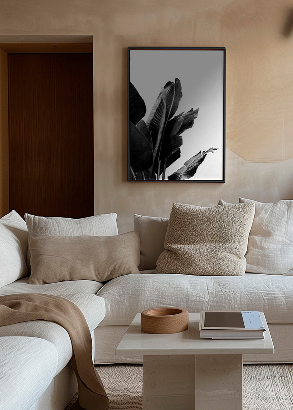 Bird of Paradise Plant Black and White 02