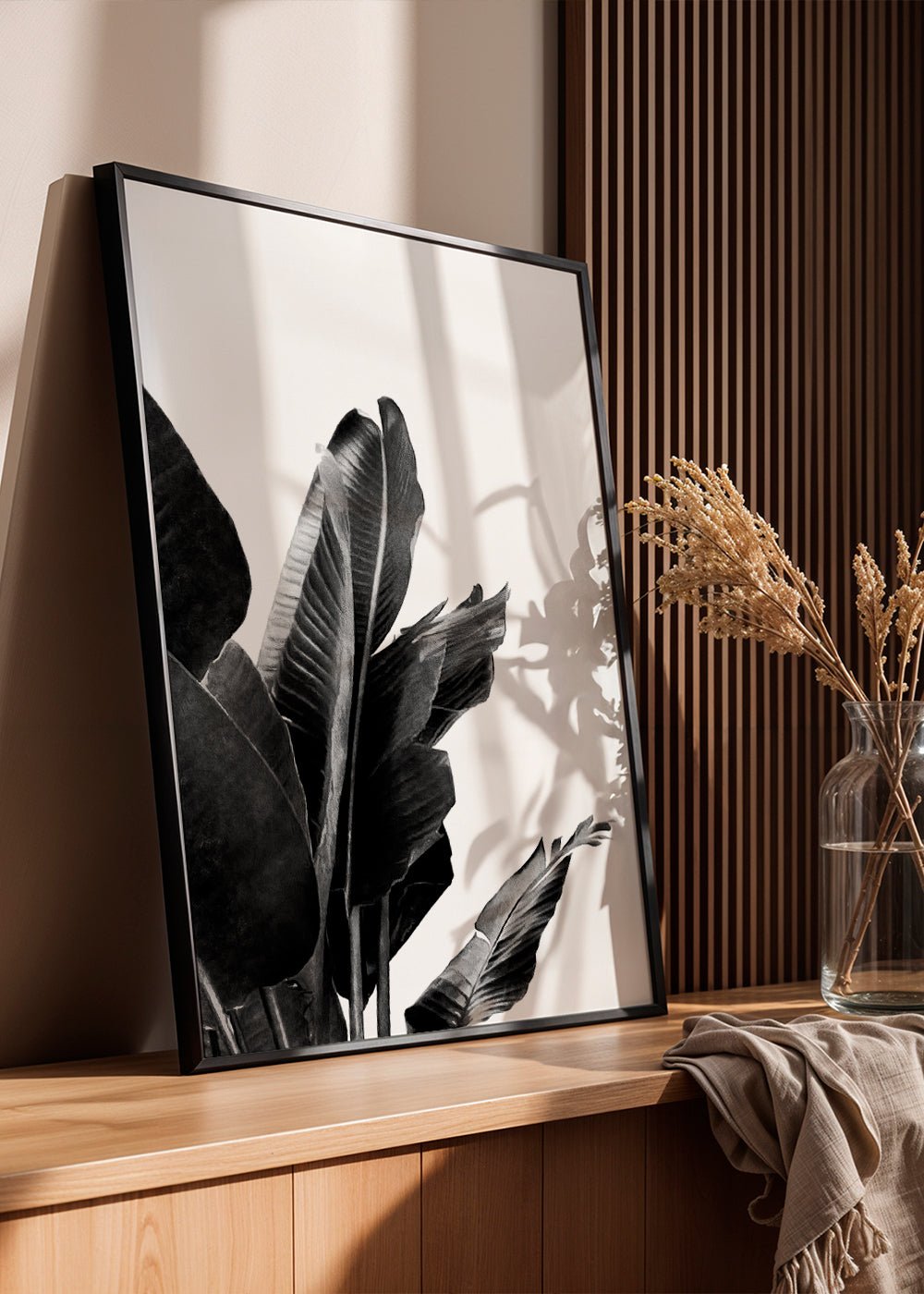 Bird of Paradise Plant Black and White 02