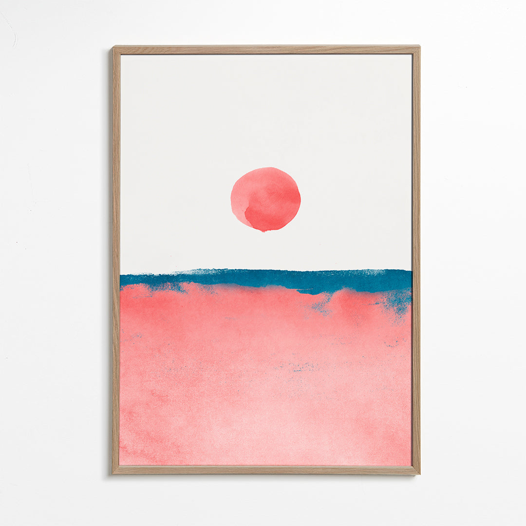 Minimal Landscape Pink and Navy Blue 02