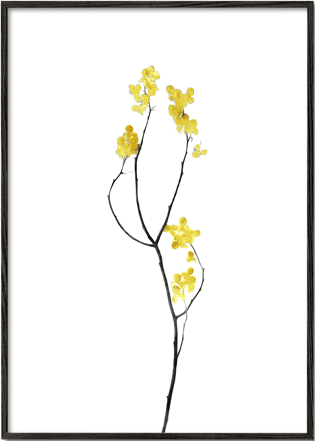 Flower Minimal Black and Gold 09