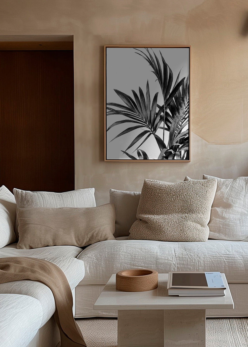 Palm Leaves Black and White 01