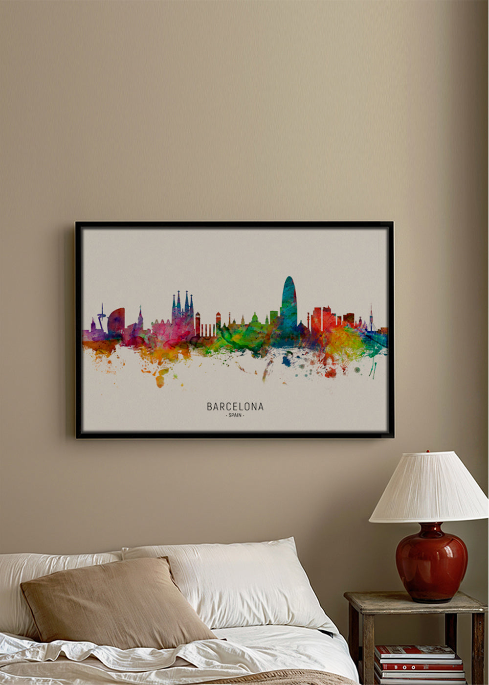 Barcelona skyline multicolour