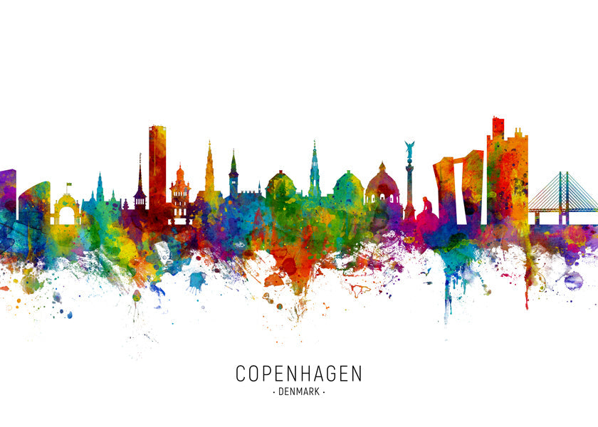 Copenhagen skyline multicolour