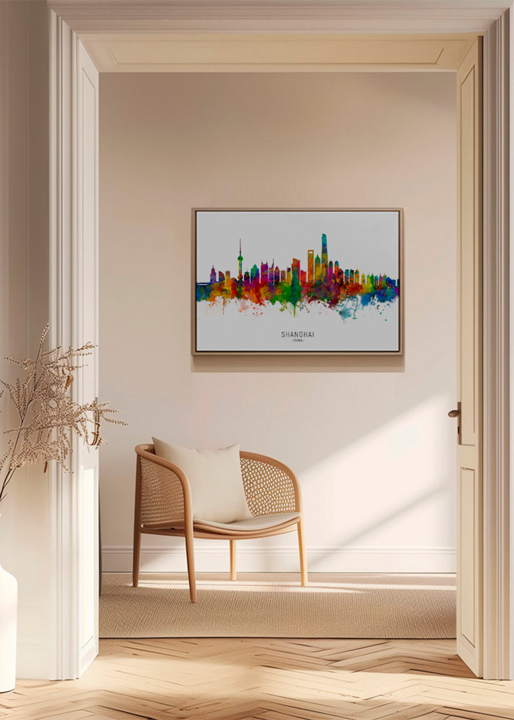 Shanghai skyline multicolour