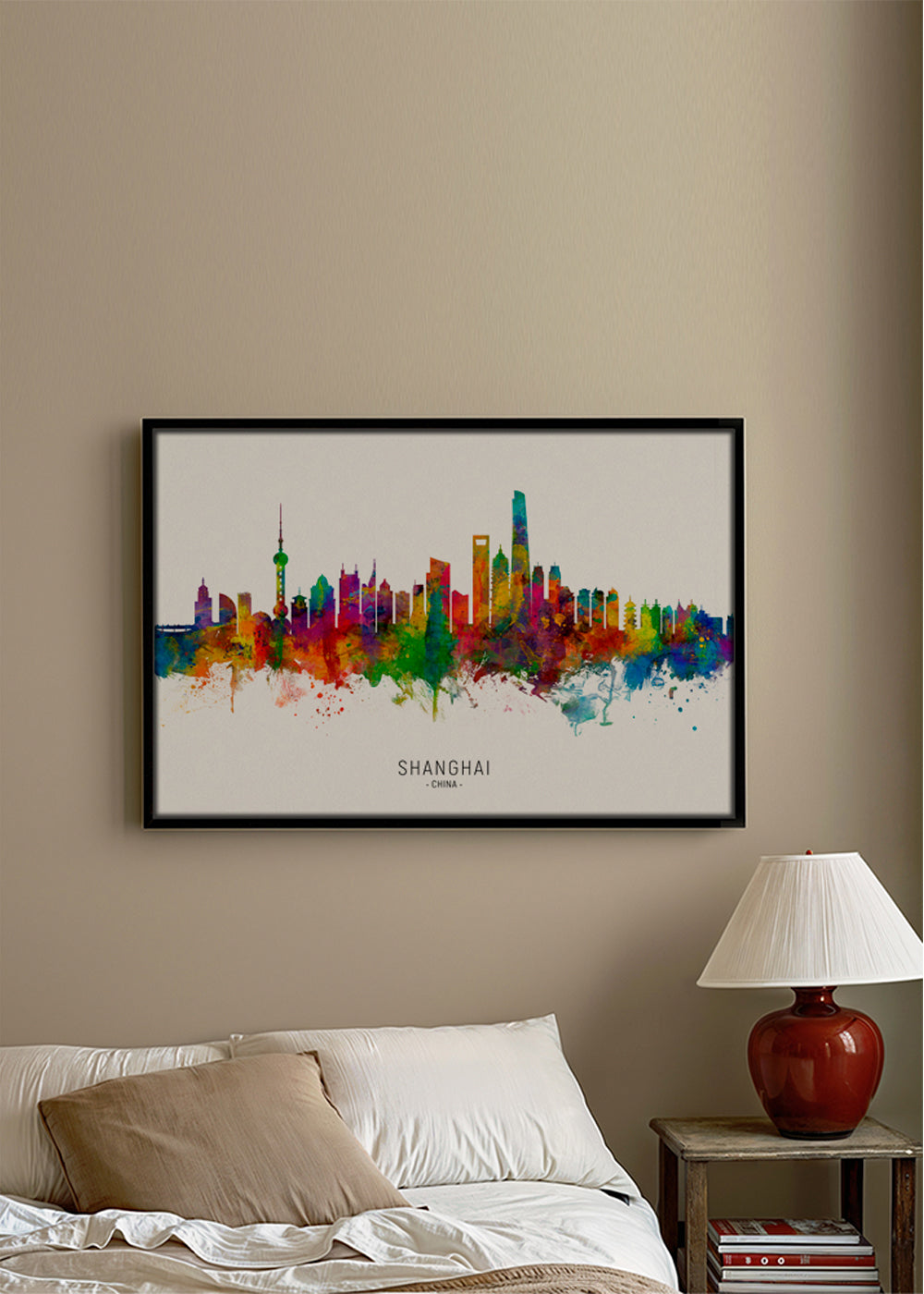 Shanghai skyline multicolour