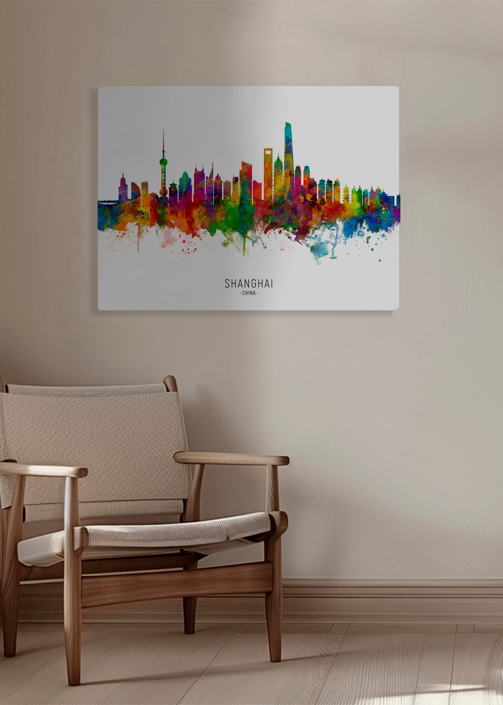 Shanghai skyline multicolour