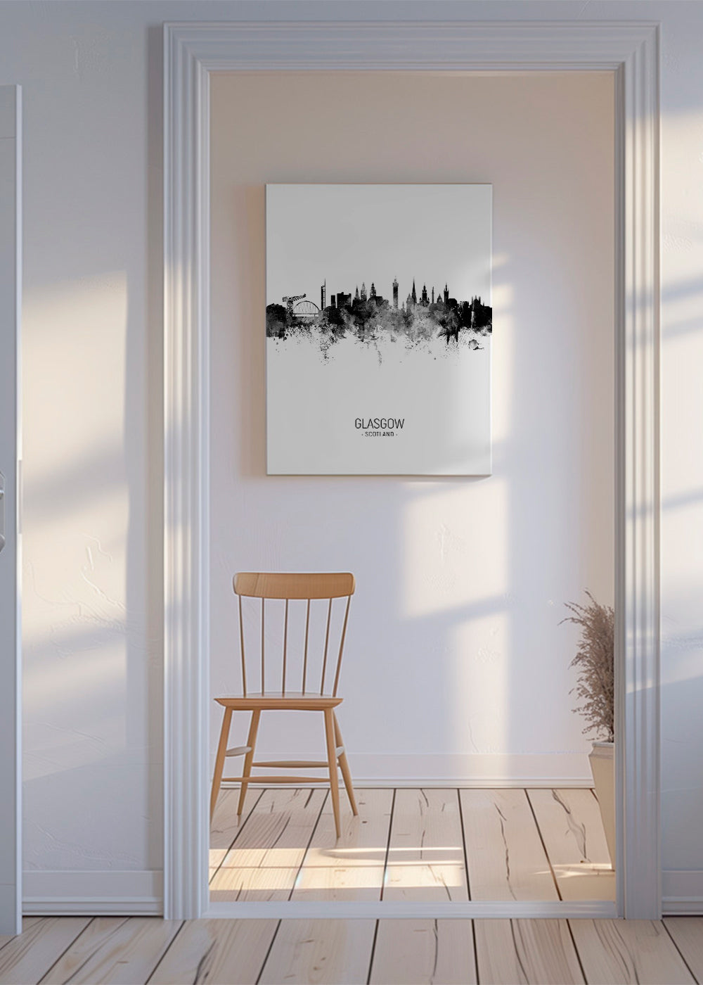 Glasgow skyline black and white