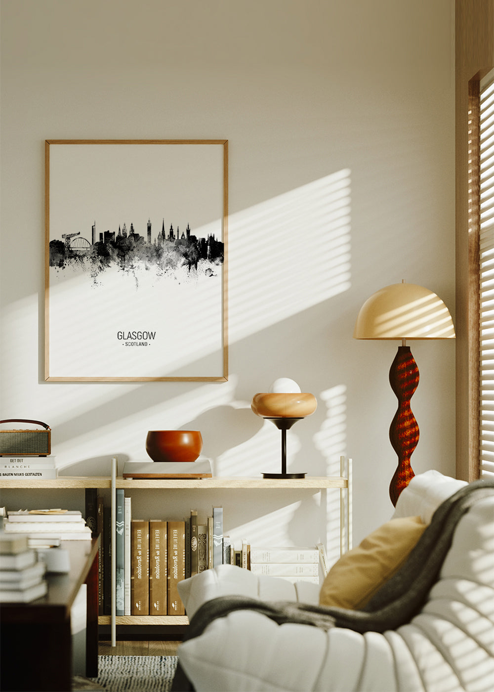 Glasgow skyline black and white