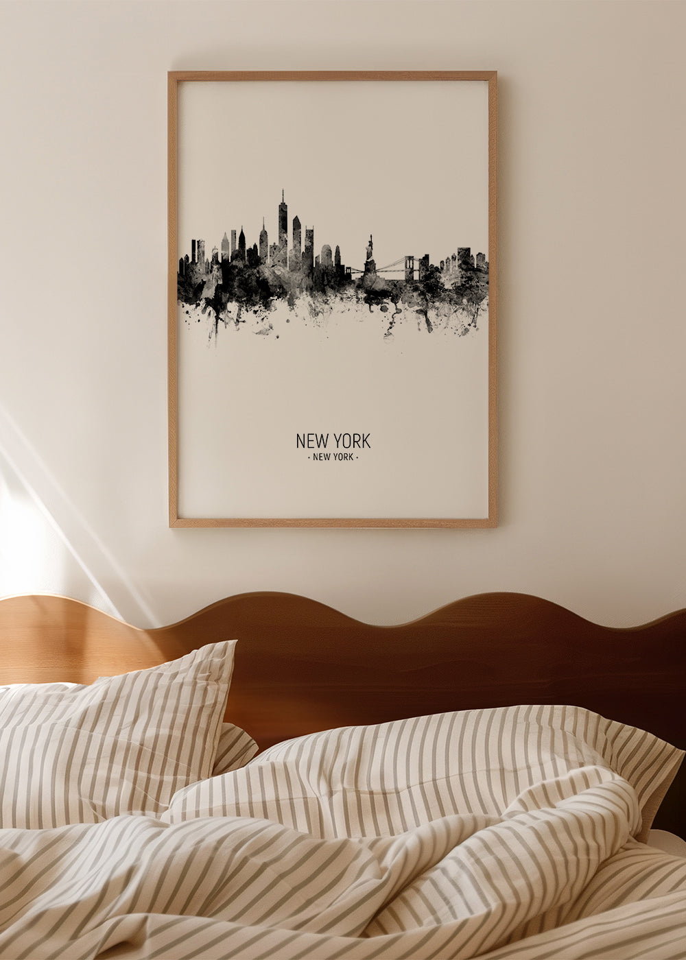 New York skyline black and white