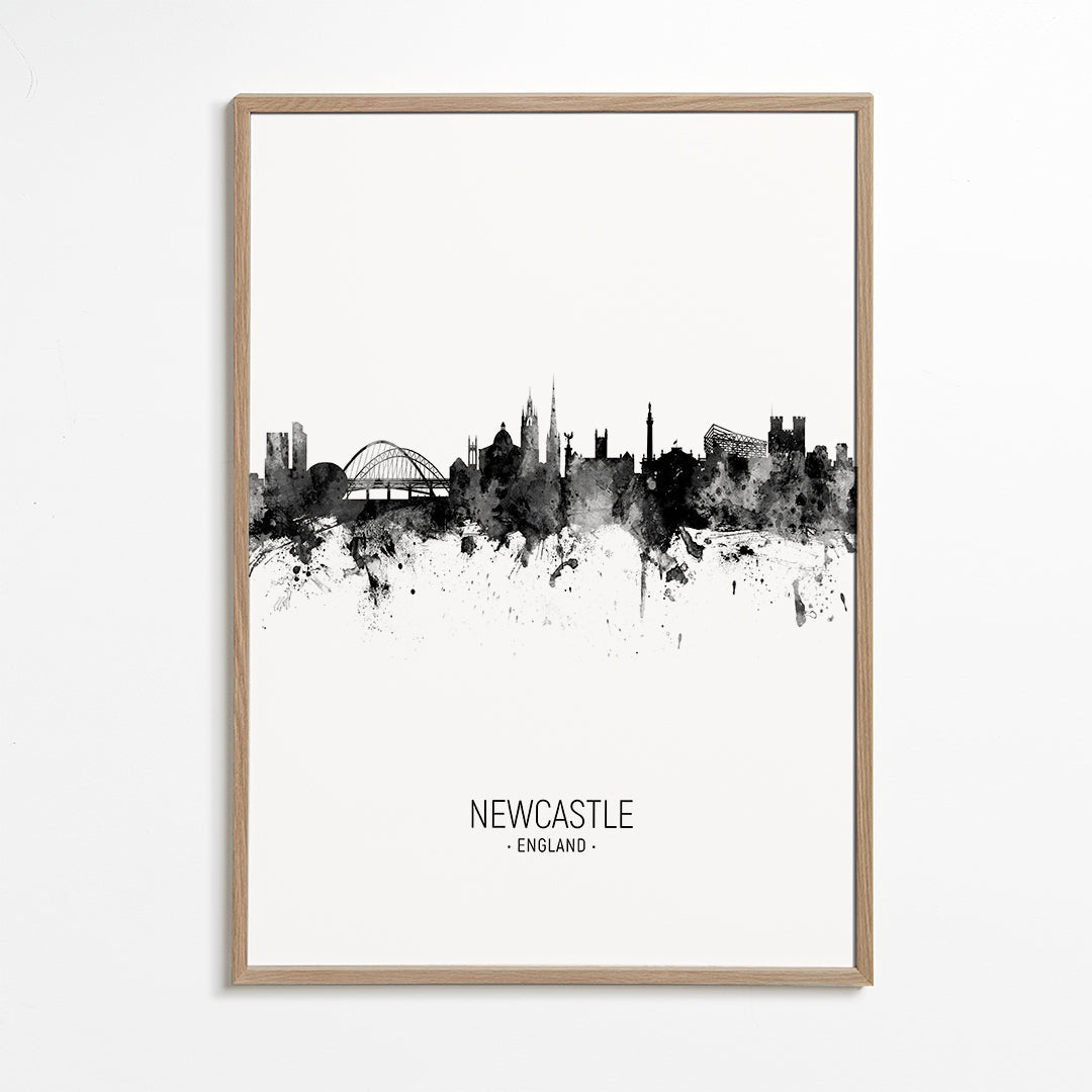 Newcastle skyline black and white