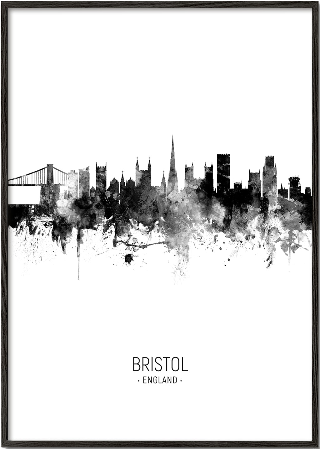 Bristol skyline black and white