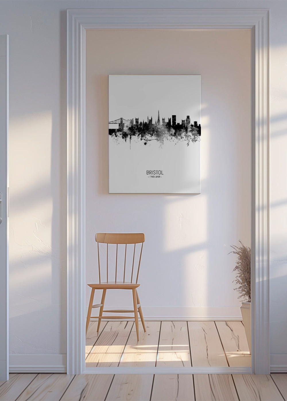 Bristol skyline black and white