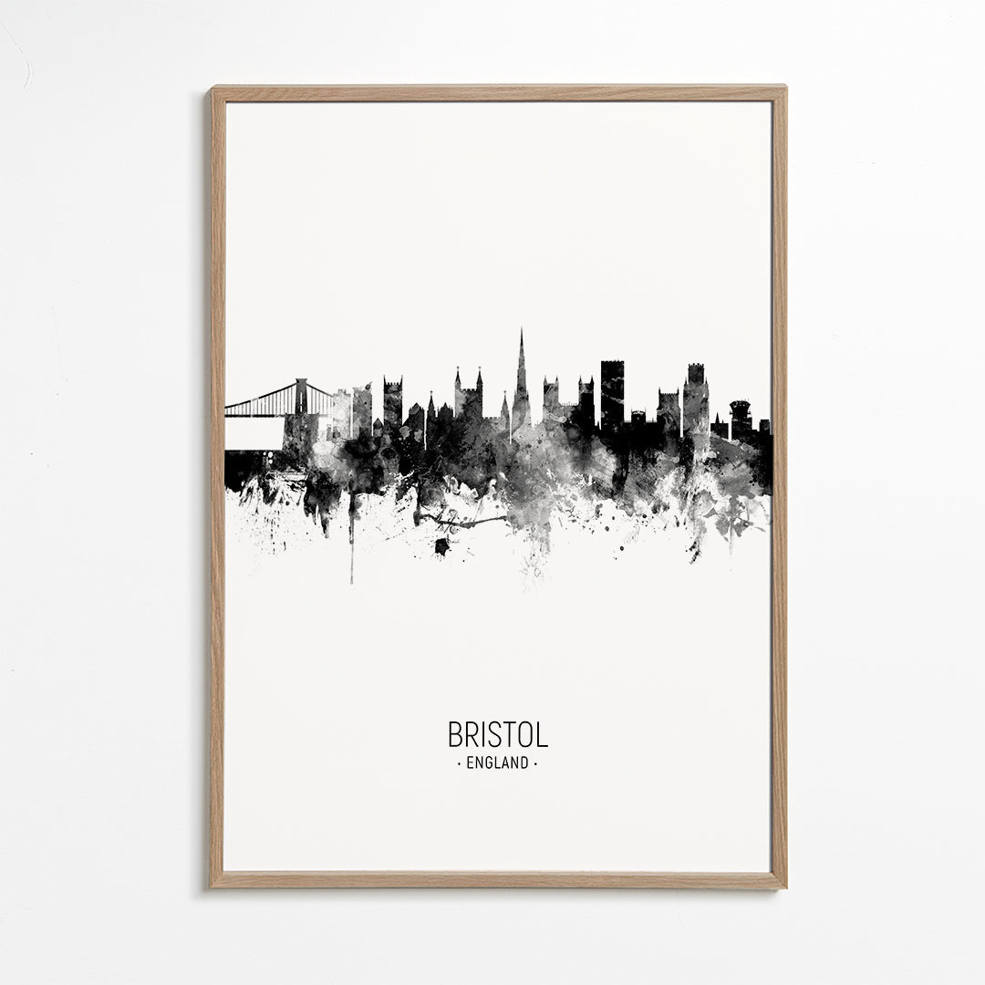 Bristol skyline black and white