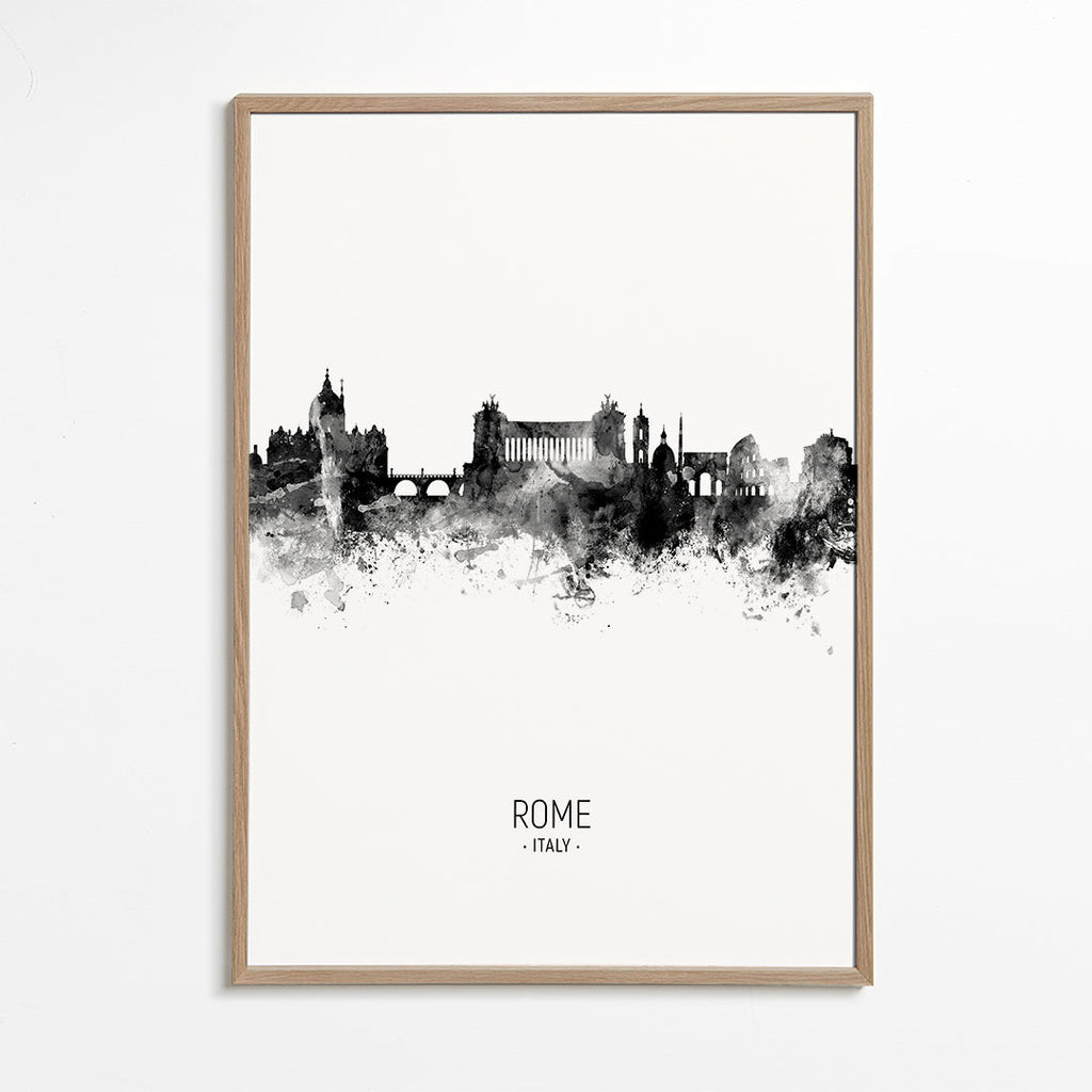 Rome skyline black and white