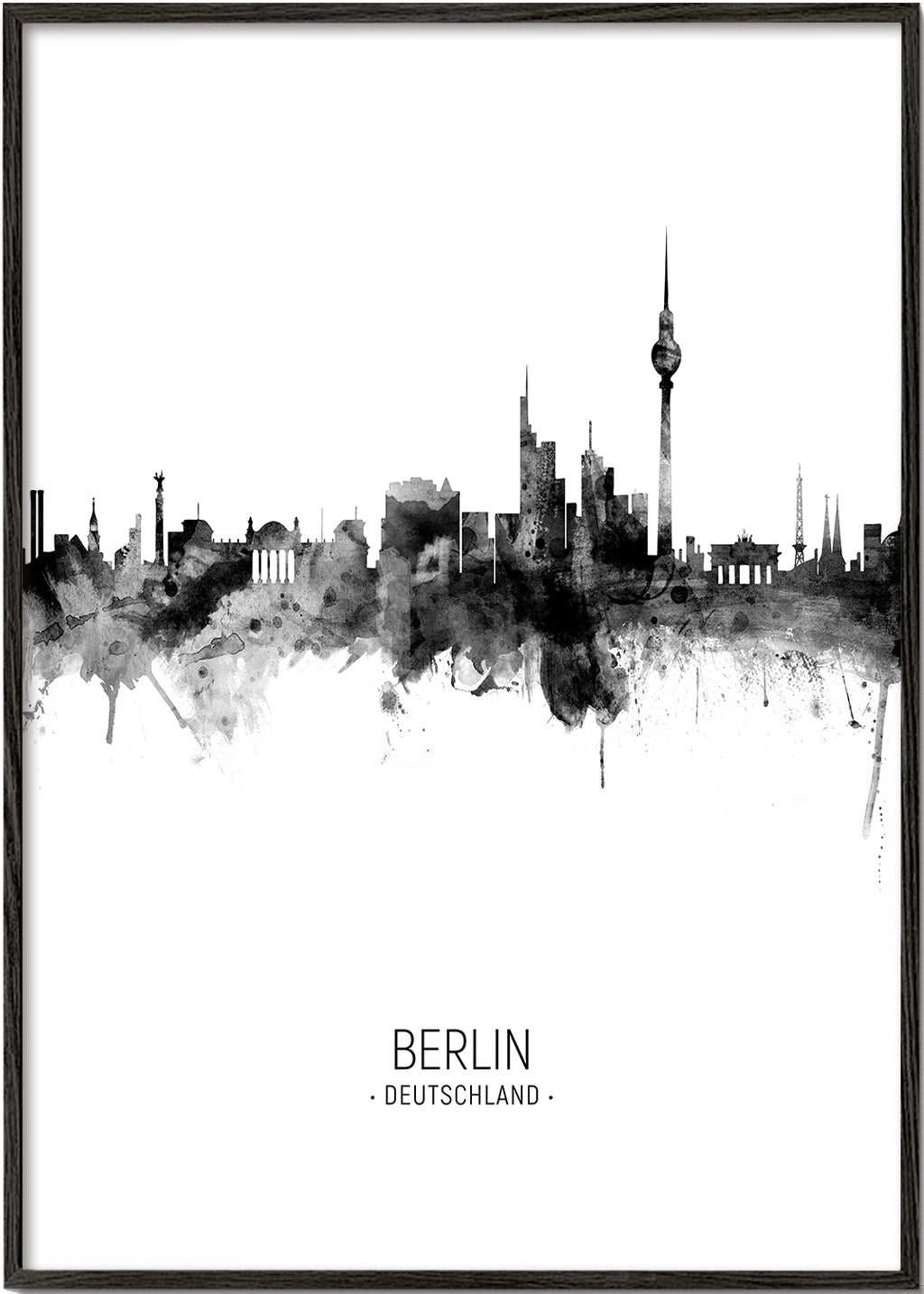 Berlin skyline black and white