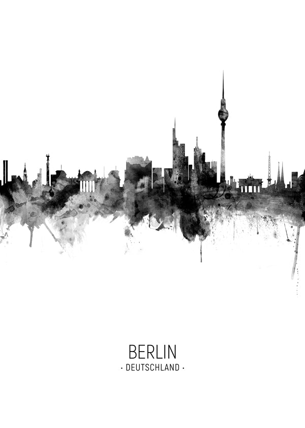 Berlin skyline black and white