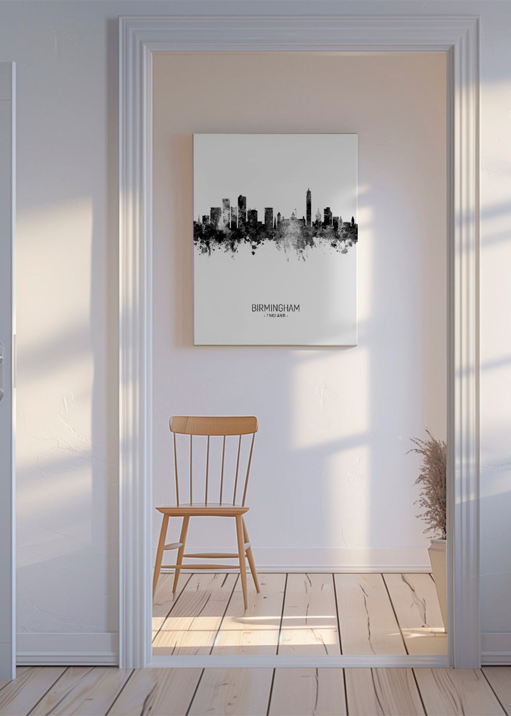 Birmingham skyline black and white