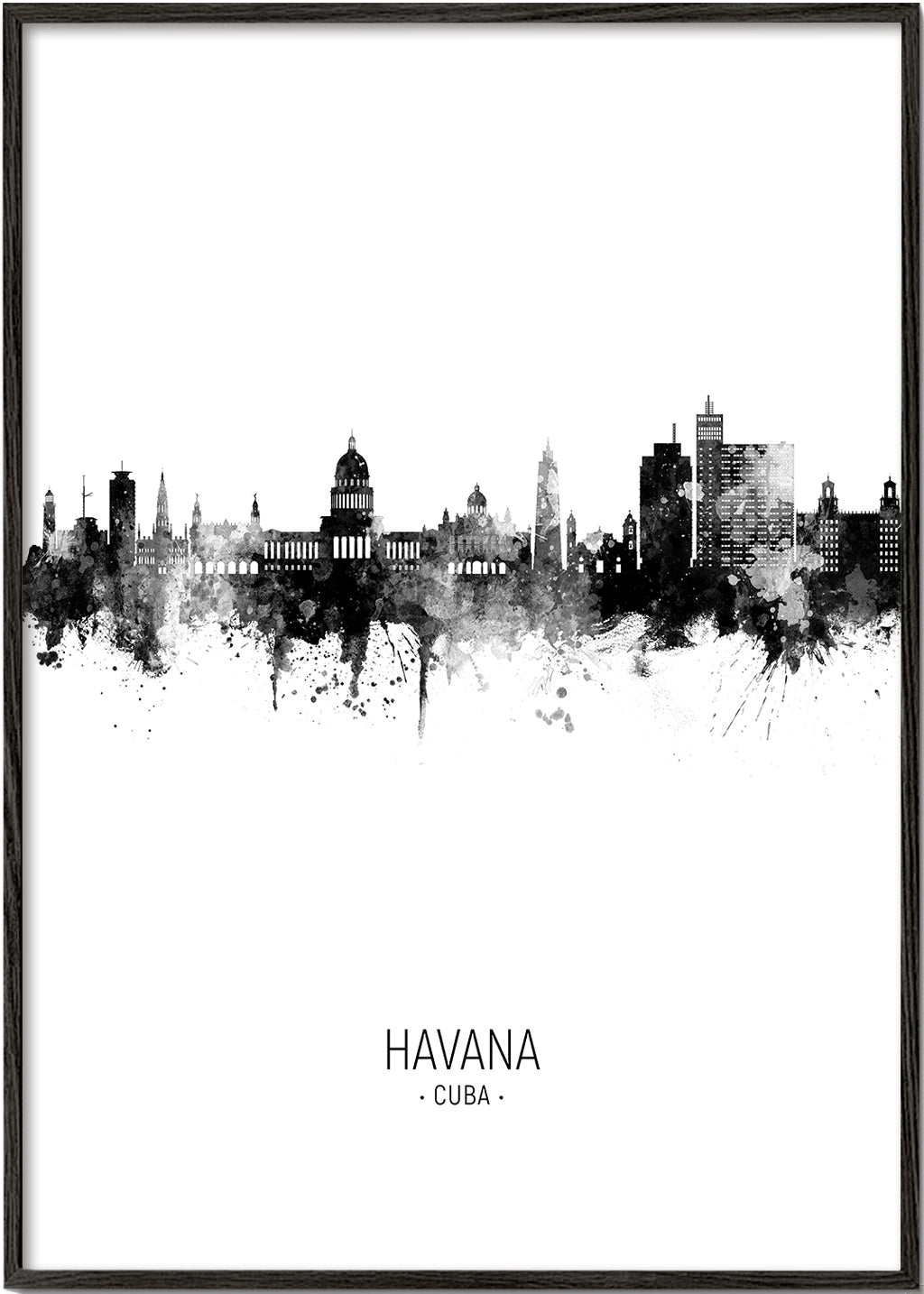 Havana skyline black and white