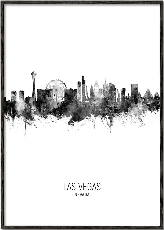 Las Vegas skyline black and white