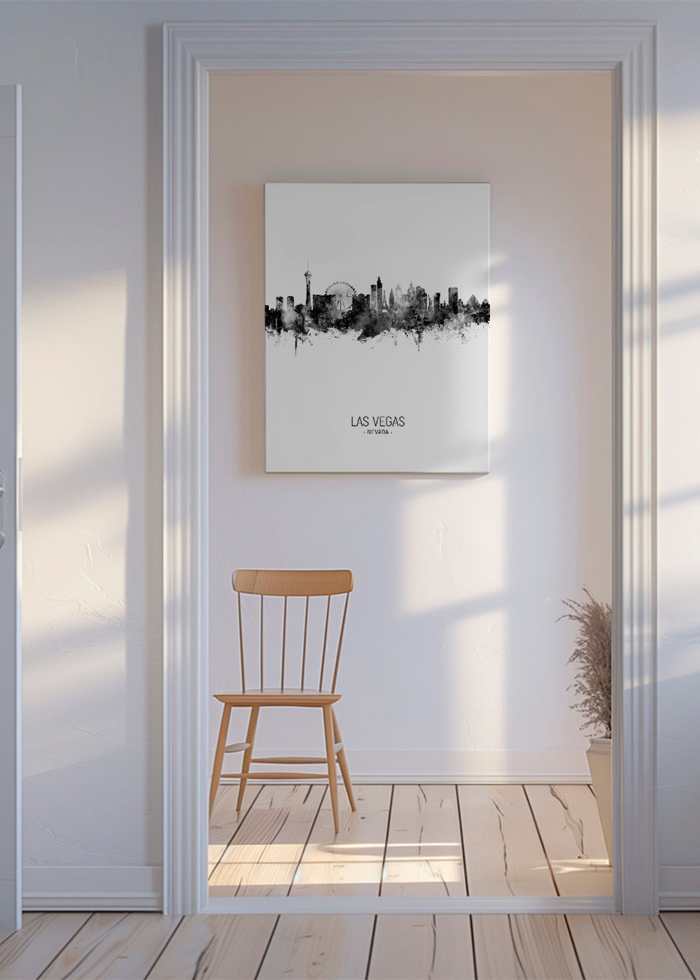 Las Vegas skyline black and white