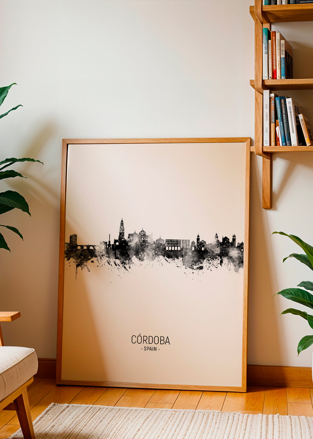 Córdoba skyline black and white